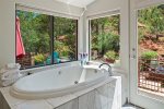 A large sunny bath tub - what a setting for a bubble bath
